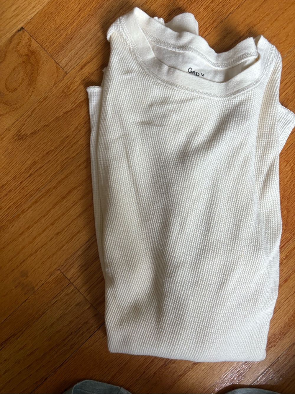 GAP Cream Waffle Thermal Crew Top